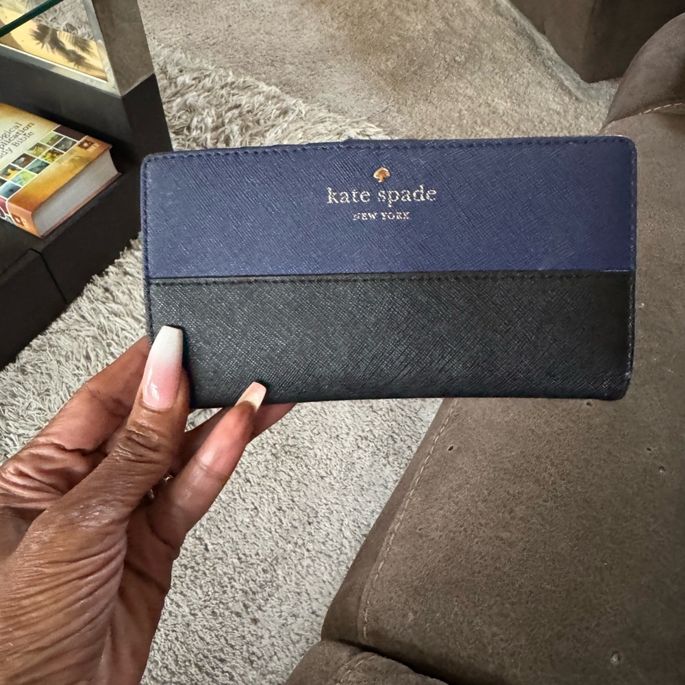 Kate Spade Blue and Black Cameron Street Stacy Wallet